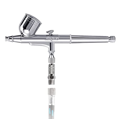 Dual-Action Airbrush Kit 0.3mm Air Brush Gun with Extra 0.2mm & 0.5mm Nozzles Needle Air Caps and Quick Release Disconnect Coupler - size: 0.2mm/0.3mm/0.5mm