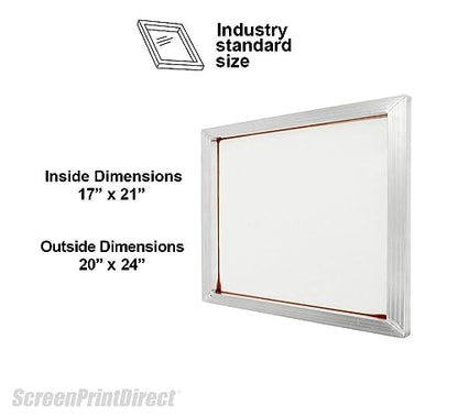 Aluminum Screen Printing Frame 20x24-6 Pack Bundle, Mixed Mesh Count Kit | Includes 2x110, 2x137, 2x155 Mesh Count, Pre-Stretched Silk Screen Kit, Aluminum Frame, Made In USA - Screen Printing Screens - size: 110(2) 137(2) 155(2)