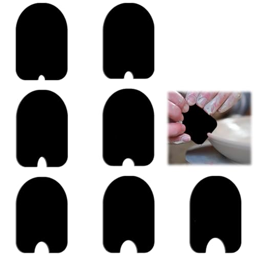 7pcs Pottery Ribs Tool Set, HSSZXFR 6x4cm Pottery Clay Ribs for Plate Bowl Slab Forms, for DIY Carving Molds Shapes Sculpting Texturing Mud Trimming, Home or Studio Use