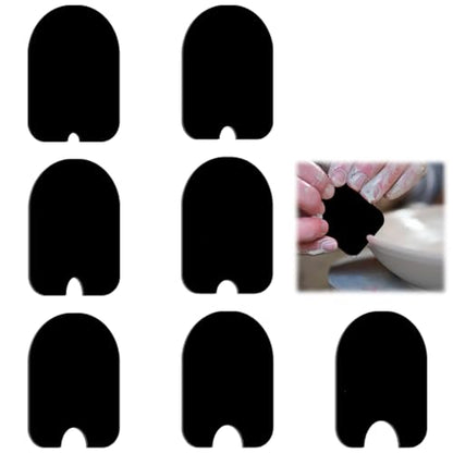 7pcs Pottery Ribs Tool Set, HSSZXFR 6x4cm Pottery Clay Ribs for Plate Bowl Slab Forms, for DIY Carving Molds Shapes Sculpting Texturing Mud Trimming, Home or Studio Use