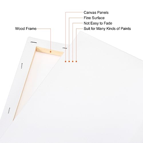 PATIKIL Paint Canvases Panel for Painting, 3 Pack 6x6 Inch Square Wood Frame Stretched Blank Art Board Panels for Acrylic, Oil, Tempera Painting, White - size: 6x6 Inch