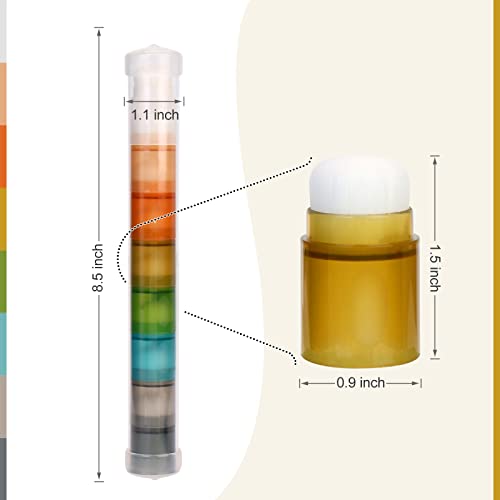 Yoseng 8 Pcs Blending Brushes for Card Making,Card Making Supplies,Finger Blending Brushes Daubers with Storage Box,Crafter Color Coded Handles Ink Blender Tool,Brush Head Diameter 0.77 Inch(Dark) - color: Dark Colour