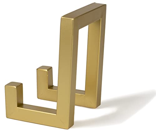 Red Co. 8” Tall Industrial-Style Metal Photo Frame Holder & Plate Display Stand Easel, Matte Gold - color: Gold