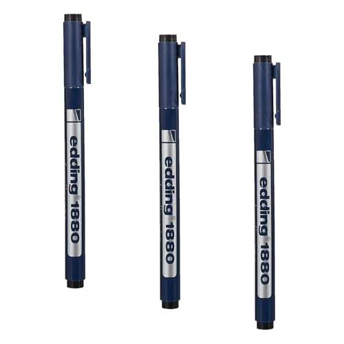 edding 1880 profipen - black - 1 pen - line width 0.5 mm - fineliner pen for precise writing, sketching and technical drawing - fine, metal-encased nib - suitable for use with rulers and stencils - color: 06: 1 Pen - 0.5mm - Black, size: 1 Count (Pack of