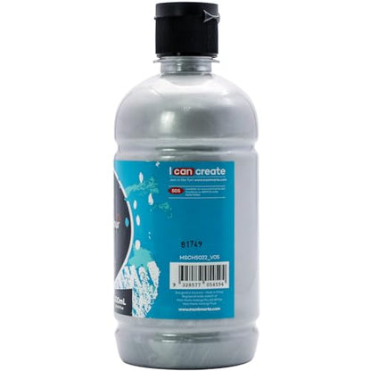 Mont Marte Silver Acrylic Paint Set 16.9oz (500ml), Perfect for Canvas, Wood, Fabric, Leather, Cardboard, Paper, MDF and Crafts - size: 16.91 Fl Oz (Pack of 1)