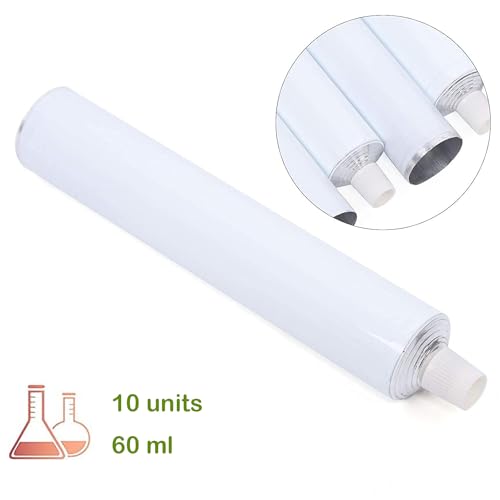 Empty Oil Paint Tubes with Needle Cap (60ml, 10 Pack), Unsealed Aluminum Tube for Storing Paints Acrylics, Gouaches, Watercolors, Oils and Other Kinds of Paints