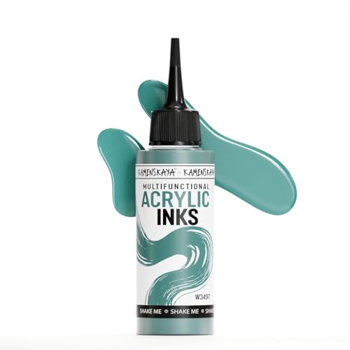 Kamenskaya Acrylic Inks for Artists - 'Granite Green' Acrylic Ink, 3.38 Fl Oz (100 ml) - color: Granite Green