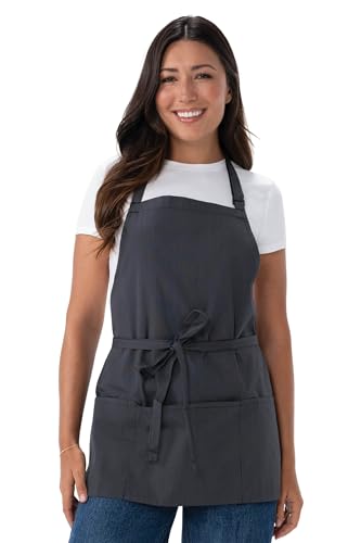 Chef Works Unisex Three Pocket Apron - color: Dark Grey