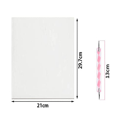 50 Sheets White Carbon Paper Graphite Paper Transfer Tracing Paper with 1 PCS Embossing Stylus Dotting Tools (8.3" x 11.6")