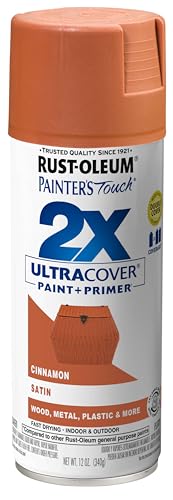 Rust-Oleum Painter's Touch 2X Ultra Cover Spray Paint, Satin Cinnamon - color: Satin Cinnamon, size: 12 Ounce (Pack of 1)