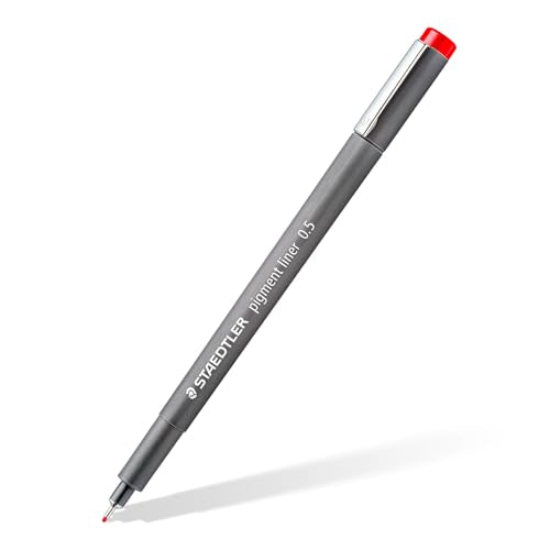 STAEDTLER 30805-SSB6 Pigment Liner Pens - Assorted Colours, 0.5 mm (Set of 6)