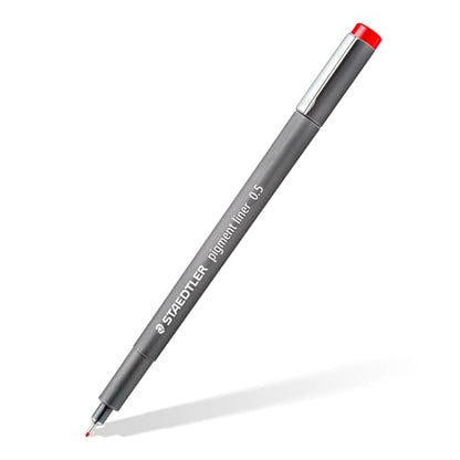 STAEDTLER 30805-SSB6 Pigment Liner Pens - Assorted Colours, 0.5 mm (Set of 6)
