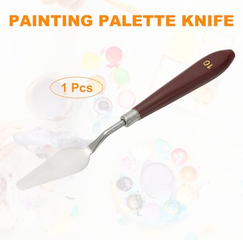 HARFINGTON Palette Knife Painting Tool 2.4" x 0.87" Stainless Steel Art Spatula Pallet Knives Scrapers Tools with Plastic Handle for Acrylic Oil Canvas Mixing Spreading, Red/Silver - size: 2.4" x 0.87"