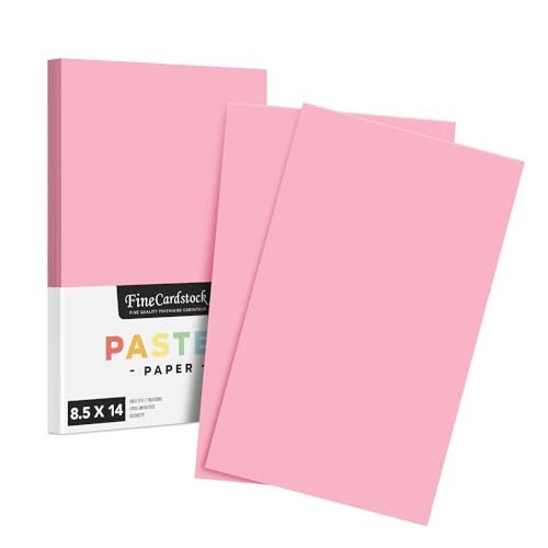 Pink Pastel Colored Paper - Perfect for Documents, Invitations, Posters, Flyers, Menus, Arts and Crafts | 8.5" x 14" (Legal Size) | Regular 20lb Bond (75gsm) Paper - Smooth Finish | 50 Sheets - color: Pink