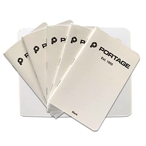 Portage Small Blank Notebook- Notepad for Field Notes, White Blank Small Sketch Book, Pocket Notebook Journal for Taking Notes in the Field – 3.5 x 5.5 Inches, 64 Pages, (Pack of 6) - color: White, style: Blank Notebook