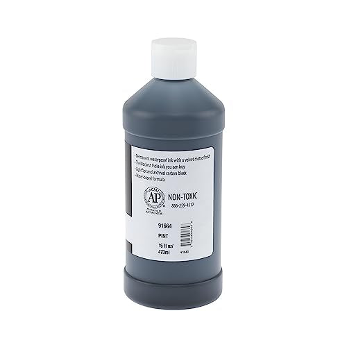 New York Central® India Ink 16oz Bottle - Make an Impact with Matte Black India Ink, Perfect for Artists, Calligraphy, Illustrations, & More! - size: 16 Fl Oz