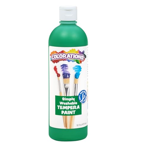Colorations WSTGR Washable Tempera Paint, 16 fl oz, Green, Non Toxic, Vibrant, Bold, Kids Paint, Craft, Hobby, Fun, Art Supplies - color: Green