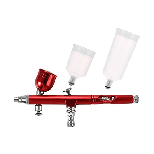 Dual-Action Airbrush Spray Gun Gravity Feed Airbrush Kit with 7cc 20cc 40cc 0.3mm for Makeup Nail Art Tattoo Cake Toy Model | 7/20/40cc cups included, Fine-to-broad coverage, Gravity feed, Ergonomic design,Multi-purpose for hobbies & crafts