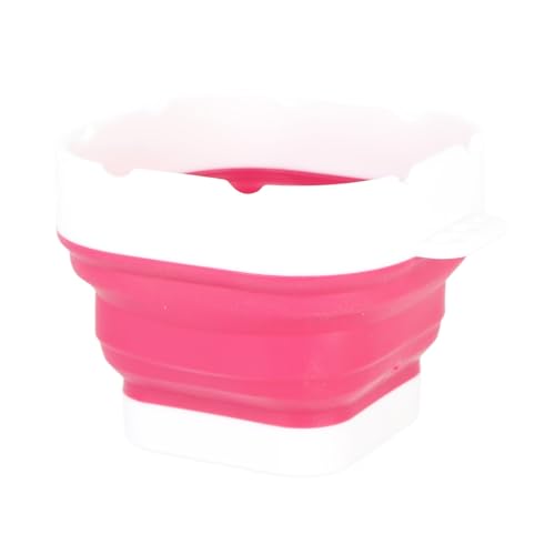 Paint Brush Washer,Collapsible Portable Silicone Paint Brush Washing Bucket Painting Brush Cleaning Water Cup Paint Brush Basin Cleaner for Acrylic Watercolor Painting (Red) - color: Red