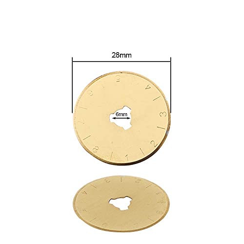 Titanium Rotary Cutter Blades 28mm 10 Pack Replacement Blades for Fabric | Titanium-Coated Rotary Blades for Smooth Cutting of Fabric Paper and Craft Sharp and Durable for Quilting Sewing Scrapbooking - size: 28mm