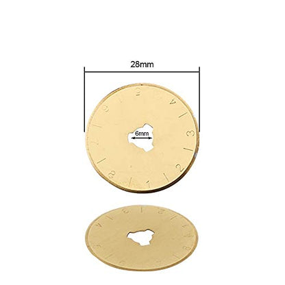 Titanium Rotary Cutter Blades 28mm 10 Pack Replacement Blades for Fabric | Titanium-Coated Rotary Blades for Smooth Cutting of Fabric Paper and Craft Sharp and Durable for Quilting Sewing Scrapbooking - size: 28mm
