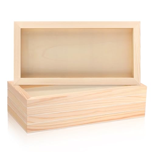 FSWCCK 5 Pack 6 x 12 inch Wood Panel Boards, Unfinished Wood Canvas Panels for Crafts, Painting Canvas, DIY Art Projects, Pouring, Arts Use with Oils, Acrylics - size: 6"X 12" 5 Pack