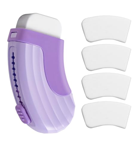 4+1 Pack Rubber Erasers Sliding Retractable Eraser - Purple | Large White Erasers with 4 Refill Eraser for School Office Home Supplies Art Drawing, Push Pull Pencil Erasers for Kids Teens - color: Purple