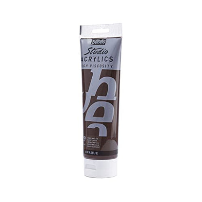PEBEO Studio Acrylics High Viscosity, Fine Acrylic, 250 ml - Burnt Umber, 250 ml Tubes (169-029) - color: Burnt Umber