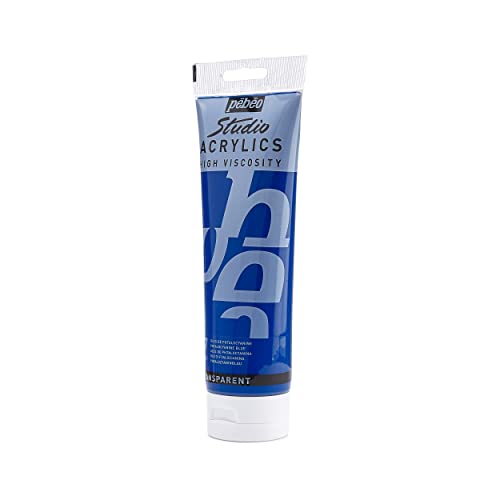 PEBEO Studio Acrylics High Viscosity, Fine Acrylic, 250 ml - Phthalocyanine Blue,169-017 - color: Phthalocyanine Blue
