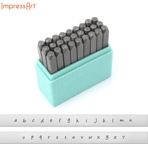 ImpressArt - Basic Bridgette Lowercase 3mm Letter Set for Metal Stamping, Handmade Jewelry & Craft Projects - color: Bridgette (3mm), size: Lowercase