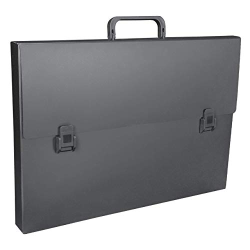 11x17 Portfolio Case – Black Art Portfolio Folder for Tabloid Paper, Documents, Drawings, and Prints – Lightweight Poly Organizer for Artwork, Business, or School – Fits 1.5" of 11 x 17 Storage