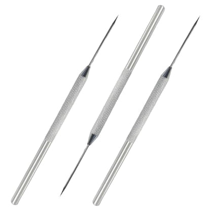 ISDVBUY 3 Pack Aluminum Clay Carving Tools 6.1 Inch Silver Stainless Steel Tips Needle Tool Set Clay Sculpting Tools for Ceramics, Sculpting, DIY Craft, Detailed Carving