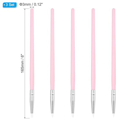 PATIKIL Silicone Clay Sculpting Tool, 15 Pcs Clay Shaping Tool Soft Rubber Modeling Dotting Tool for Pottery Clay Craft Painting Nail Rock, Pink/White (3mm) - color: Pink/White, size: 3mm