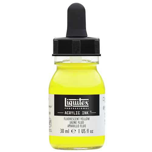 Liquitex Professional Acrylic Ink, 1-oz Jar, Fluorescent Yellow - color: Fluorescent Yellow, style: 1-oz Jar