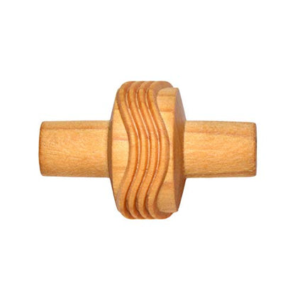 MKM Pottery Tools Wood Small Handle Rollers for Clay (RS-015 Wavy Lines) - size: RS-015 Wavy Lines