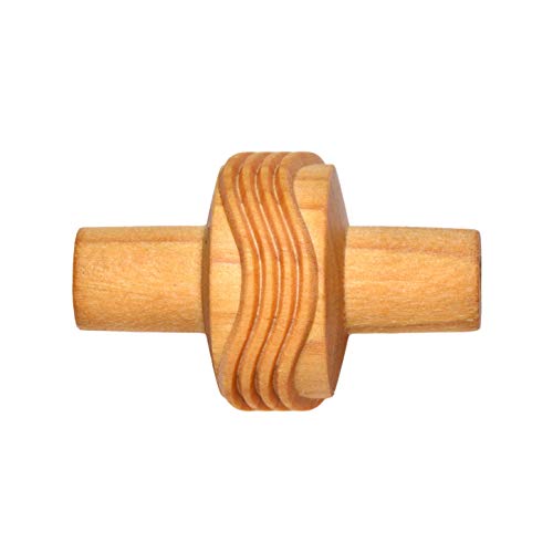 MKM Pottery Tools Wood Small Handle Rollers for Clay (RS-015 Wavy Lines) - size: RS-015 Wavy Lines