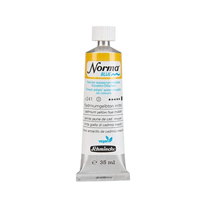 Schmincke - NORMA® Blue, 21241009, finest water-based artists' oil colors, highly pigmented, lightfast, vegan, cadmium yellow hue medium, 35 ml - color: 241 cadmium yellow hue medium