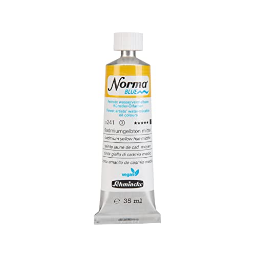 Schmincke - NORMA® Blue, 21241009, finest water-based artists' oil colors, highly pigmented, lightfast, vegan, cadmium yellow hue medium, 35 ml - color: 241 cadmium yellow hue medium