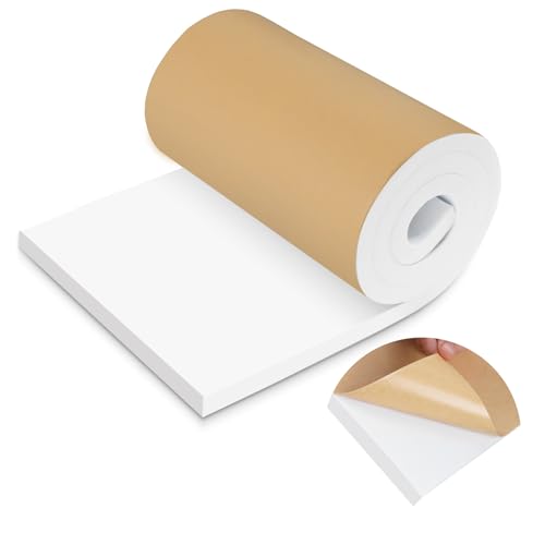 LSGCQ Sponge Neoprene Foam Padding Self Adhesive Foam Sheets, White | Closed Cell Foam Sheet Neoprene Rubber Pad for DIY Gaskets Shock Pads Liner Crafts, 12" Wide x 3/4" Thick x 59" Long - color: White, size: 12" Wide x 3/4" Thick x 59" Long
