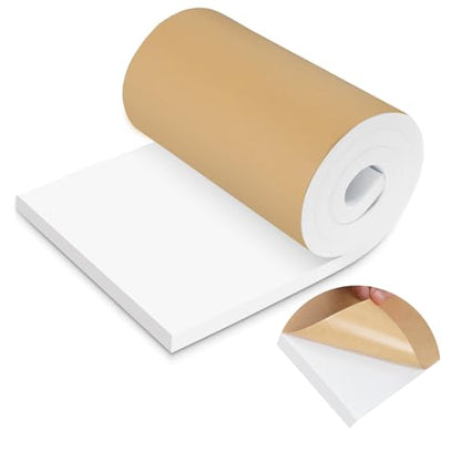 LSGCQ Sponge Neoprene Foam Padding Self Adhesive Foam Sheets, White | Closed Cell Foam Sheet Neoprene Rubber Pad for DIY Gaskets Shock Pads Liner Crafts, 12" Wide x 3/4" Thick x 118" Long - color: White, size: 12" Wide x 3/4" Thick x 118" Long