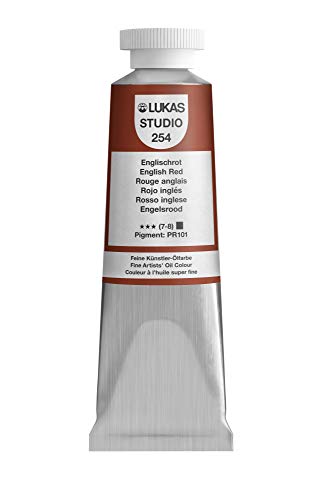 Lukas Studio Artist Oil Color Paints - High-pigment oil paint made with natural binder for artist, painting, & more! - [English Red - 37 mL] - color: English Red, size: 1.25 Fl Oz (Pack of 1)