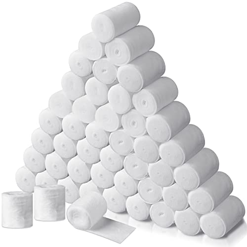48 Rolls Cast Padding Soft Undercast Gauze Bandage Roll Cotton Wraps Cast Padding Use with Plaster Cloth Gauze Bandage for Body Art Projects Mask Making Crafts, 2" x 8.9 ft
