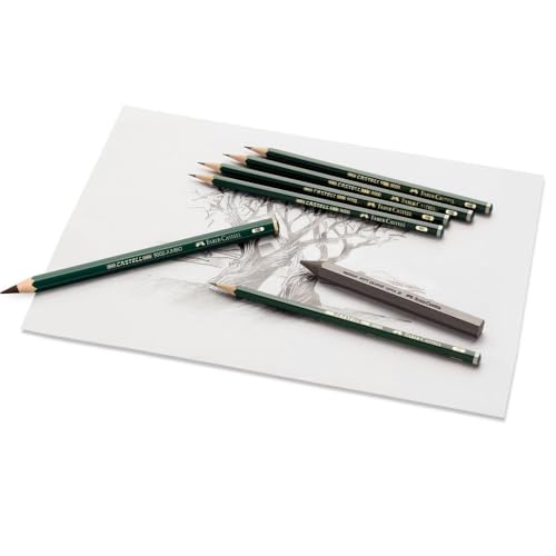 Faber-Castell Graphite Aquarelle Water-Soluble Single Pencil, 8B,Black - style: 8B