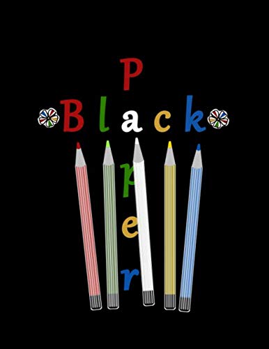 Black Paper Sketchbook for Gel Pens: Drawing notebook BLACK sheets Unlined blank pages Colorful cute cover 8.5 x 11 Empty drawing pad
