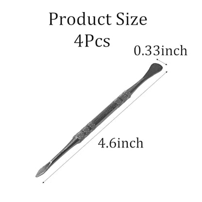 Klyeola 4Pcs Wax Carving Tools Set, Stainless Steel Double-Ended Sculpting and Modeling Tools Kit, Wax Spoon and Carving Tool for Clay, Pottery, Jewelry Making(Black) - color: Black