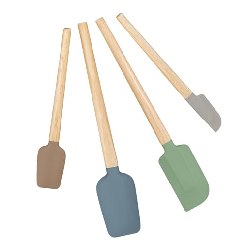 Silicone Spatula Set, Food Grade Rubber Spatula-4 Piece Nonstick Rubber Spatulas, Spoonula, Jar Scraper for Cooking, Baking, Mixing, Frosting - Heat Resistant Up to 600°F (4 Pcs Spatula Colorful) - color: Colorful