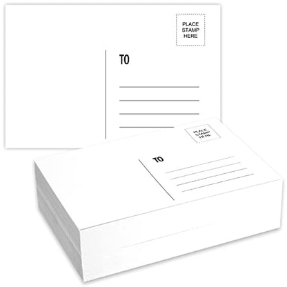 Sabary 100 Pcs Watercolor Postcards, 4 x 6 Inch Watercolor Paper Postcards Blank 140lb/300gsm White Cardstock Notecards for Paint, Artwork, DIY, Mailing, Invitations, Greeting Cards(Right Angle) - style: Right Angle