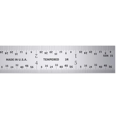 Made in USA 6" Metal Ruler, Flexible | 3R Graduation, Precision Measuring Tool - color: silver, size: 6"