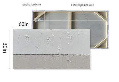 NANKAI Art Hand-painted Grey White Minimalist Oil Painting 30x60 inches - color: NKHB002