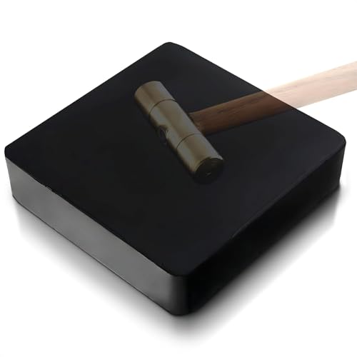 Rubber Bench Block for Jewelry Making, 4 x 4 Inch Black Synthetic | Absorbs Vibration While Hammering, Shaping, Forming - Scratch and Deformation Resistant Work Surface for Metalsmithing Jobs